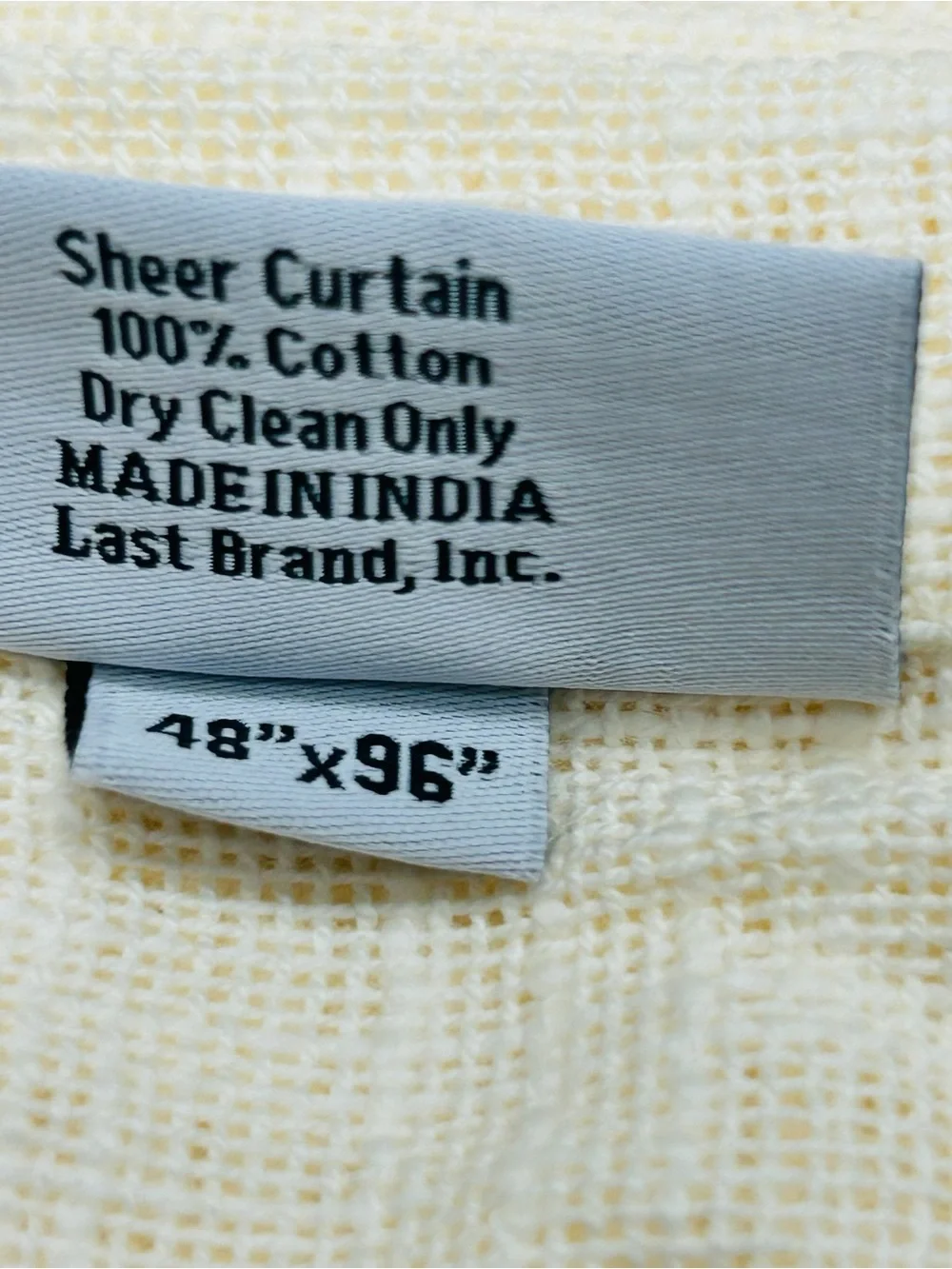 QUINCE Set Of 2 48x96 Cotton Sheer Curtains Ivory 8942